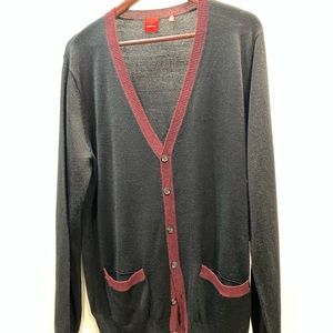 Saks fifth ave Men’s black and red cardigan.